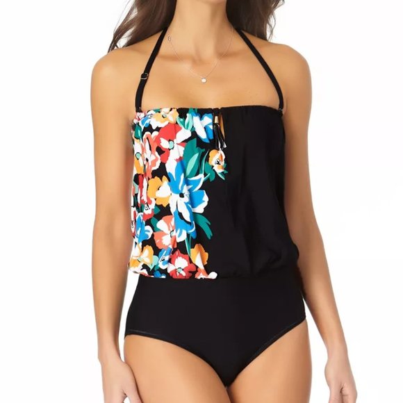 Anne Cole Blouson With Keyhole One Piece Swimsuit - Picture 3 of 3